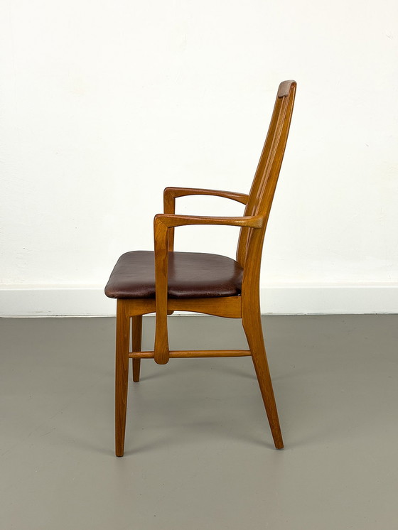 Image 1 of Teak and Leather Eva Armchair by Niels Koefoed for Hornslet Møbelfabrik, 1960s