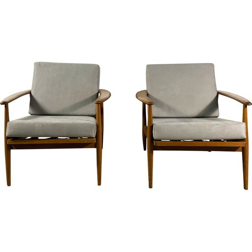 Paar Vintage-Sessel aus lackiertem Buchenholz, 1960