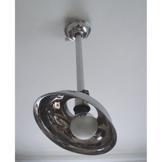 Image 1 of Vintage-Pendelleuchte aus vernickeltem Messing, 1930
