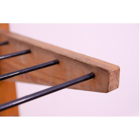 Image 1 of Vintage-Schuhregal aus Holz und Metall für Dřevotvar, Tschechoslowakei 1960