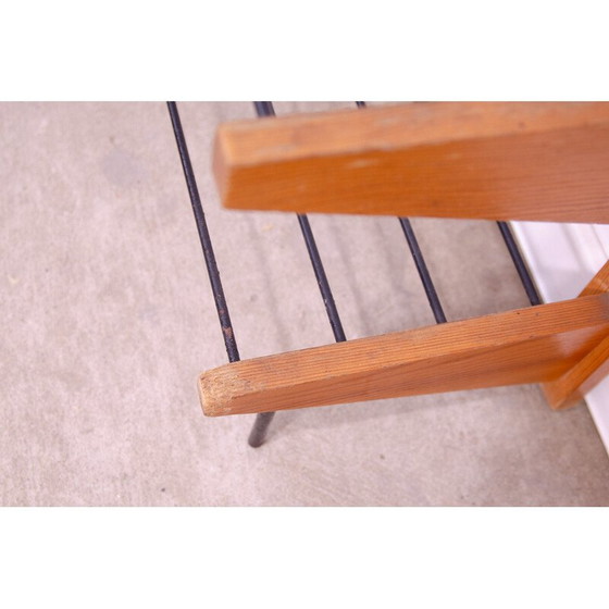 Image 1 of Vintage-Schuhregal aus Holz und Metall für Dřevotvar, Tschechoslowakei 1960