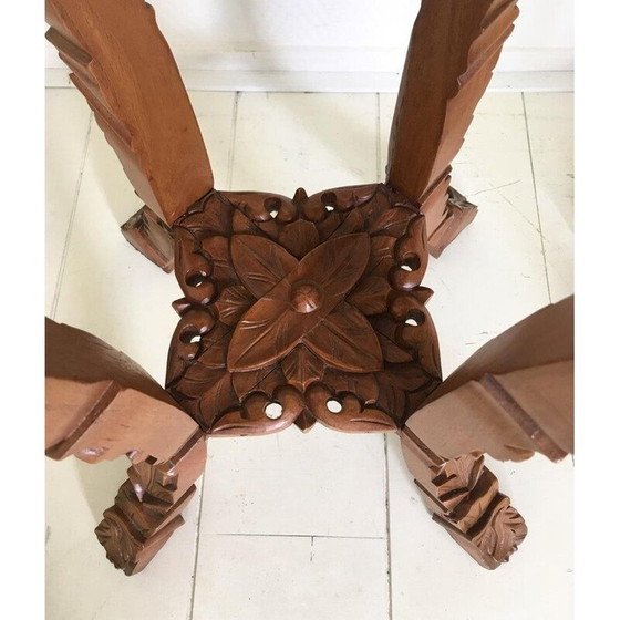 Image 1 of Satz von 2 Vintage Large Brown Hand geschnitzt Beistelltisch 1940