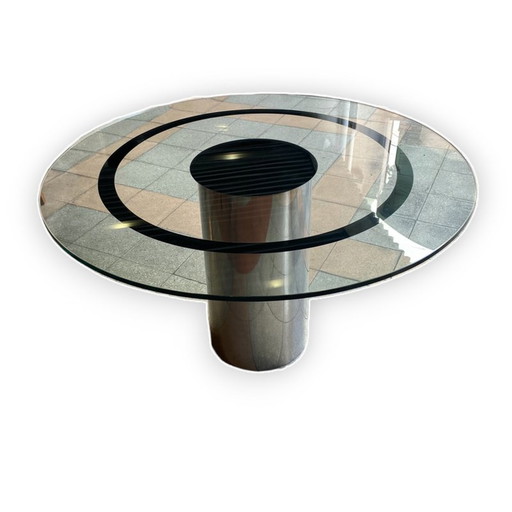 Vintage Tisch aus Chrom und Glas, 1990