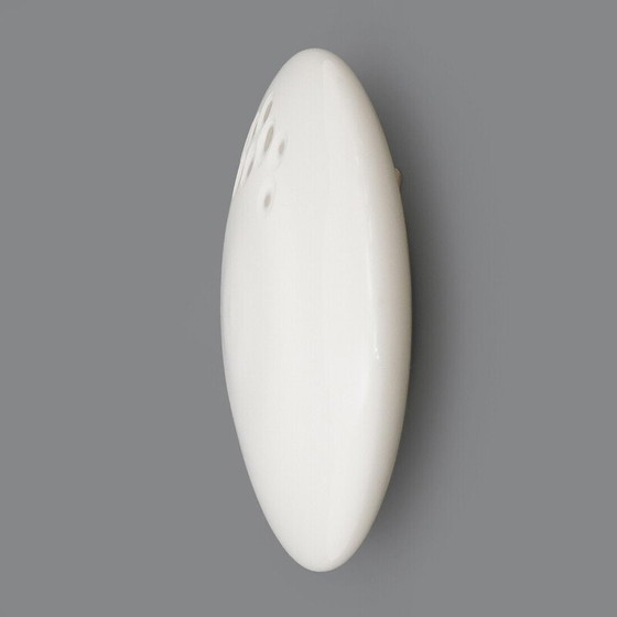 Image 1 of Vintage Deckenleuchte aus weißem Muranoglas und Metall, Italien 1970