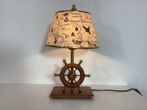 Maritime Teakholzlampe Achtziger Jahre Design