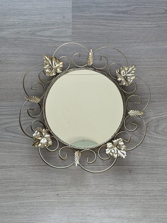 Image 1 of Vintage 50s Spiegel Messing Französisch
