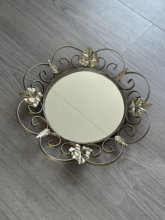 Image 1 of Vintage 50s Spiegel Messing Französisch