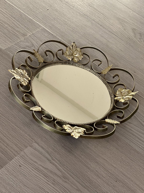 Image 1 of Vintage 50s Spiegel Messing Französisch