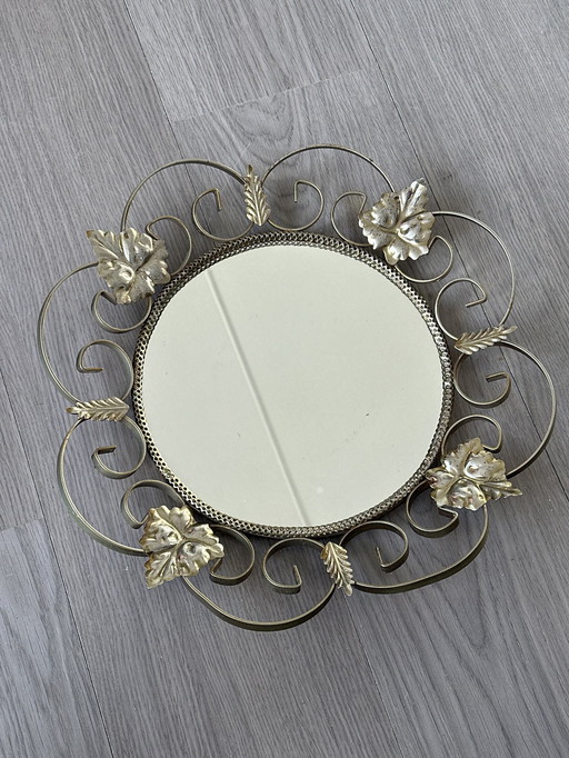 Vintage 50s Spiegel Messing Französisch