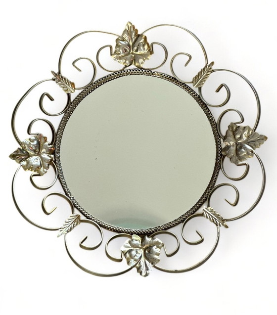 Image 1 of Vintage 50s Spiegel Messing Französisch