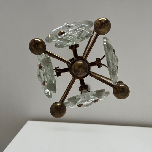 Vintage Pendelleuchte aus Messing und Glas, Schweden 1960er Jahre