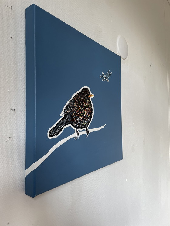 Image 1 of Gemälde einer Amsel