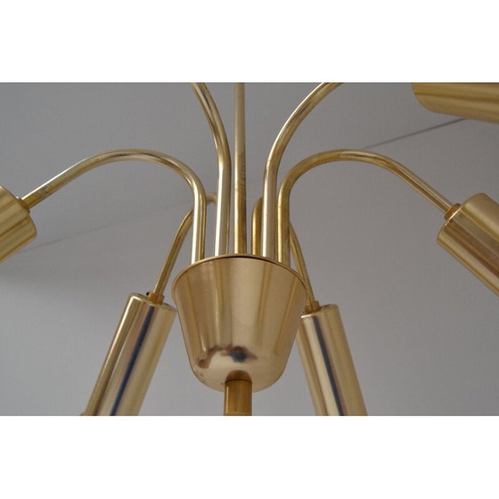 Image 1 of Vintage-Kronleuchter aus Metall und Glas, Tschechoslowakei 1970