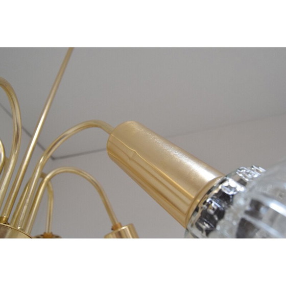 Image 1 of Vintage-Kronleuchter aus Metall und Glas, Tschechoslowakei 1970