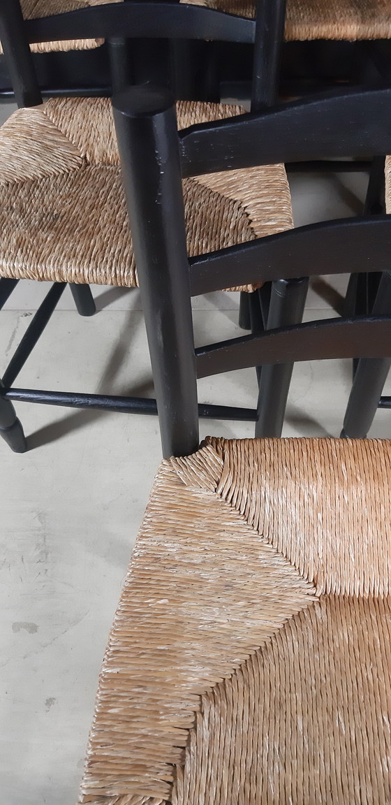 Image 1 of Satz von 6 Georges Robert Stühle Frankreich 1950S