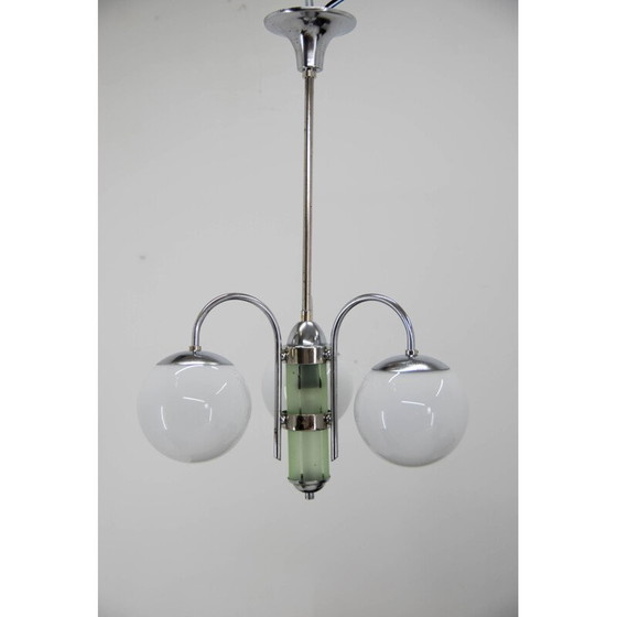 Image 1 of Vernickelter Art-Deco-Kronleuchter, 1930