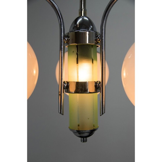 Image 1 of Vernickelter Art-Deco-Kronleuchter, 1930