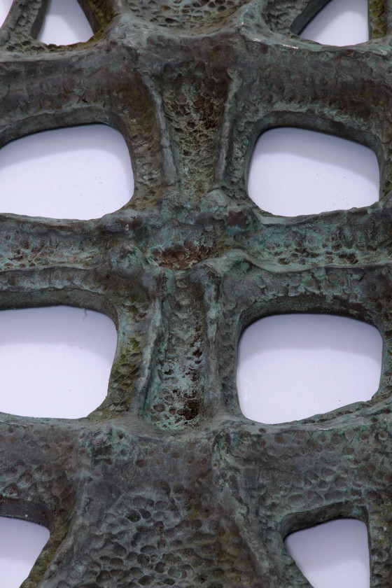 Image 1 of Brutalistische "Zeitlose Eleganz" Bronzewandskulptur