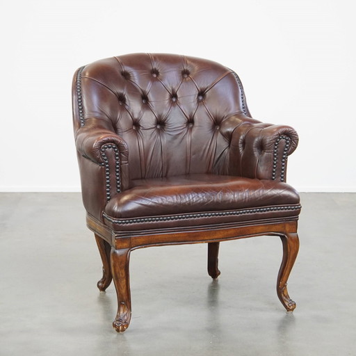 Chesterfield-Sessel aus Rindsleder