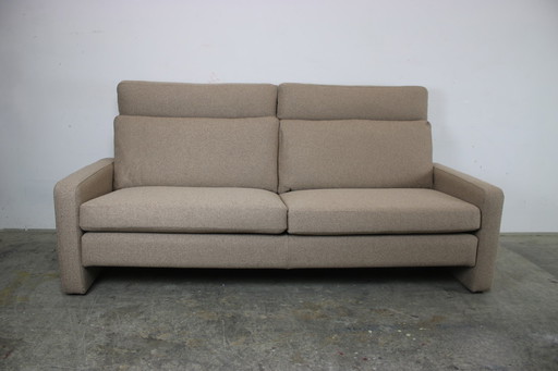 Cor Conseta Dreisitzer Couch Grau Uni Stoff Sofa Hohe Lehne Neub.
