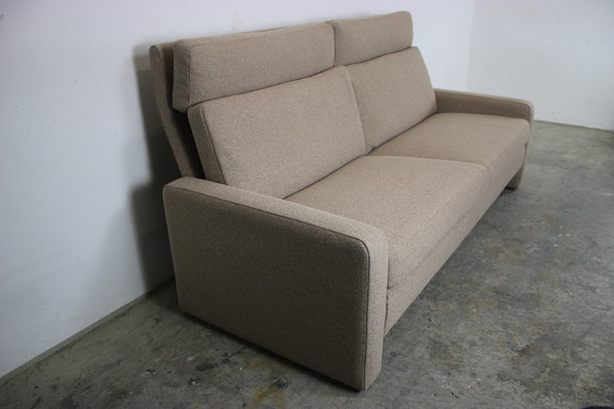 Image 1 of Cor Conseta Dreisitzer Couch Grau Uni Stoff Sofa Hohe Lehne Neub.