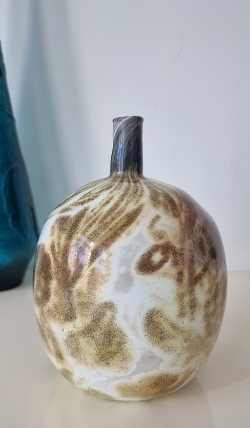 Oiva Toikka Nuutajarvi Finnland Vase aus mundgeblasenem Kunstglas