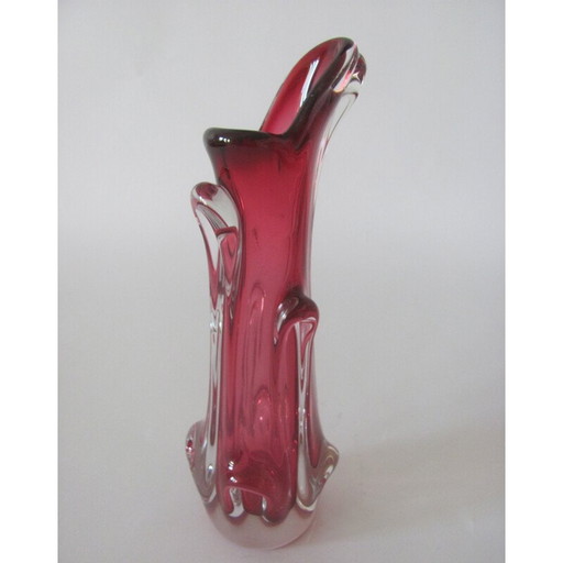 Violette Metallvase von J. Hospodka für Chřibská, Tschechoslowakei 1960