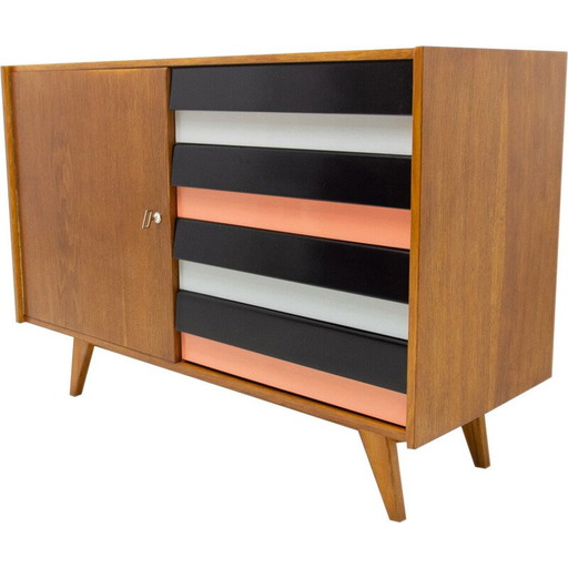 Mid Century Kommode aus Buchenholz U-458 von Jiri Jiroutek, Tschechoslowakei 1960er Jahre