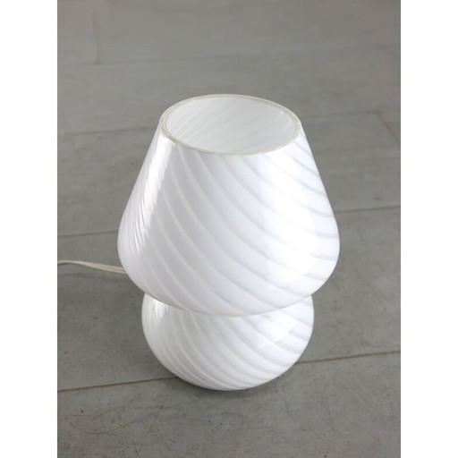 Tischlampe mit Pilz aus Muranoglas, 1970er Jahre