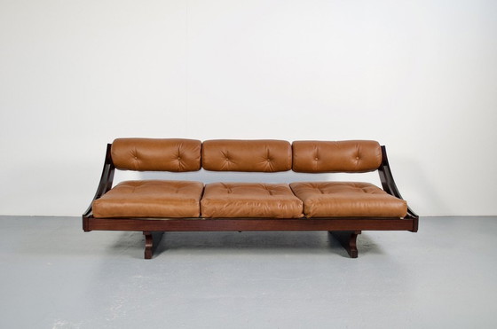 Image 1 of 3-Sitzer-Sofa Gs 195 Leder Und Palisander Gianni Songia 1963 Sormani Verleger