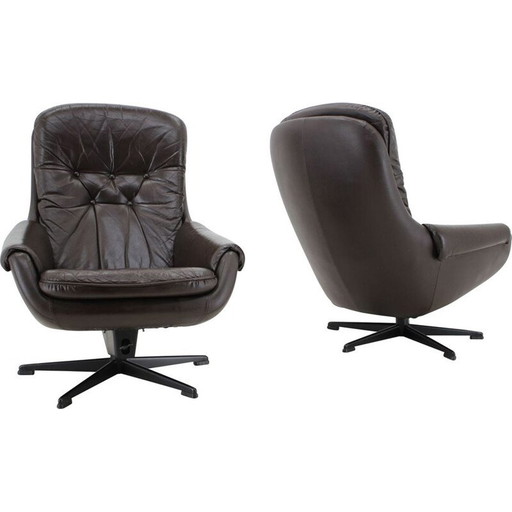 Paar Vintage-Lounge-Sessel aus Leder von Peem, Skandinavien 1970