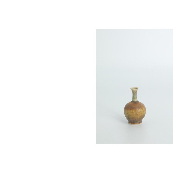 Image 1 of Satz von 4 Vasen aus braunem Steingut von Gunnar Borg für Höganäs Ceramics, Schweden 1960