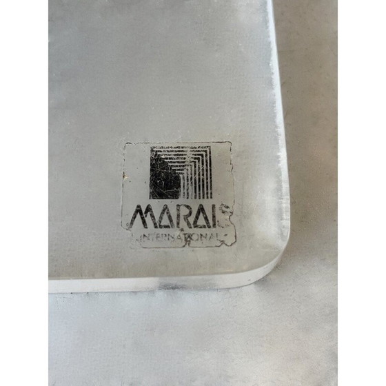 Image 1 of Vintage-Hocker aus Plexiglas und verchromtem Metall für La maison Marais International, Frankreich 1980