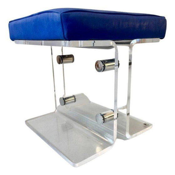 Image 1 of Vintage-Hocker aus Plexiglas und verchromtem Metall für La maison Marais International, Frankreich 1980