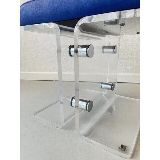 Image 1 of Vintage-Hocker aus Plexiglas und verchromtem Metall für La maison Marais International, Frankreich 1980