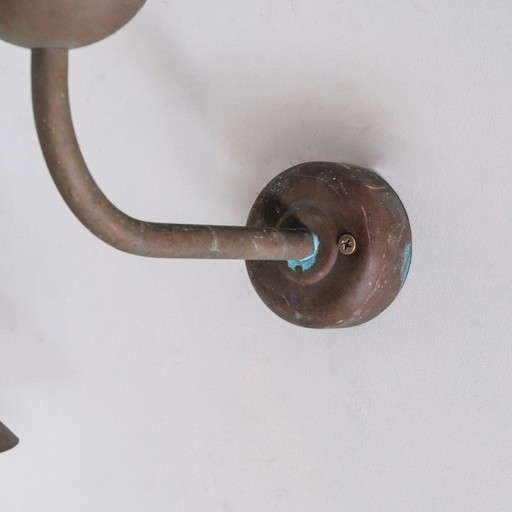 Vintage Kupfer und Glas Wandlampe, Dänemark 1990er