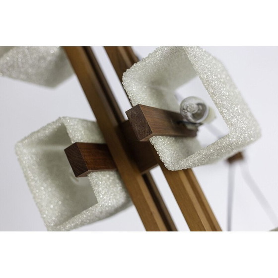 Image 1 of Pendelleuchte aus Holz und Granitharz, 1950