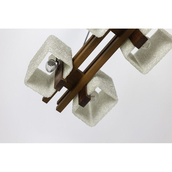 Image 1 of Pendelleuchte aus Holz und Granitharz, 1950