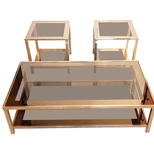 2x Vintage Hollywood Regency Tisch- und Salontafel