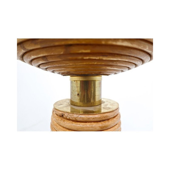 Image 1 of Vintage Stehleuchte modern braun Rattan Italien