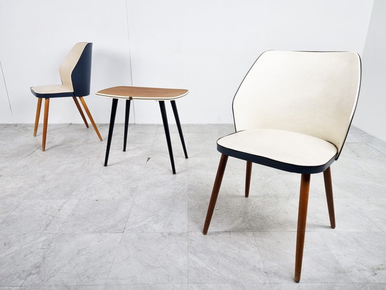 Image 1 of 2x Vintage-Sessel mit Tisch, Belgien der 1960er Jahre