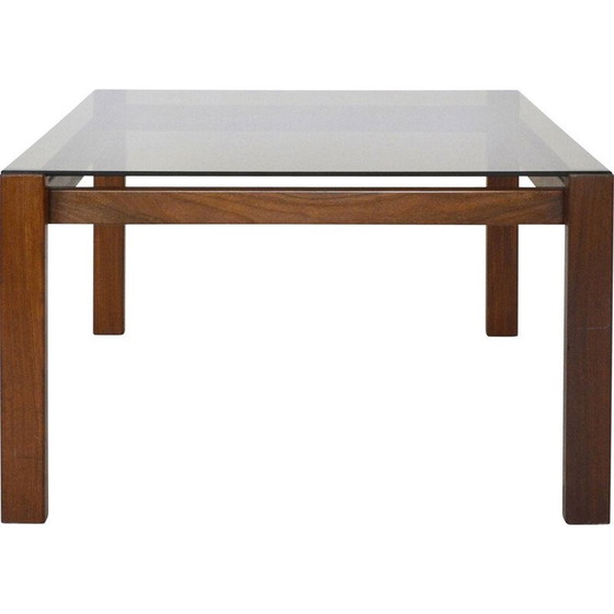 Image 1 of Vintage Couchtisch aus Teakholz und Rauchglas, Dänemark 1960