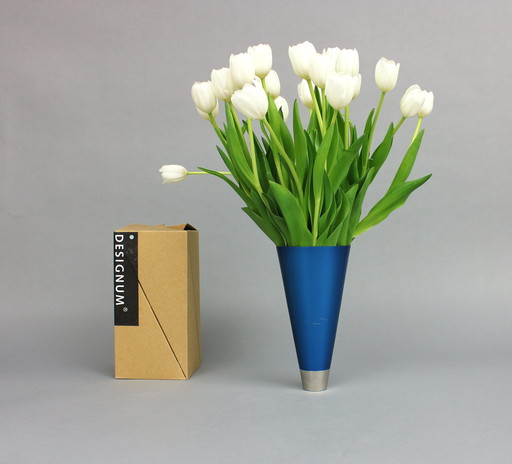 Myranda Brugge (1957) Schwarze Ks-Vase, für Designum, 1981 In Originalverpackung