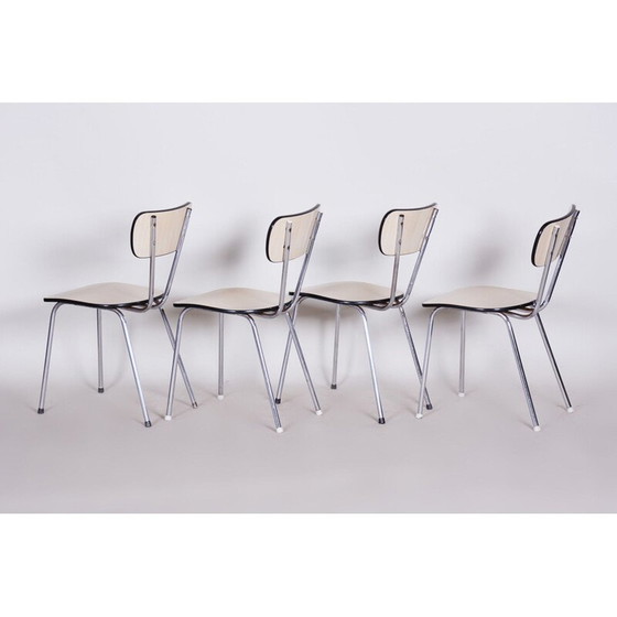 Image 1 of Satz von 4 Stühlen aus der Mitte des Jahrhunderts in Formica und Chrom, 1960er Jahre