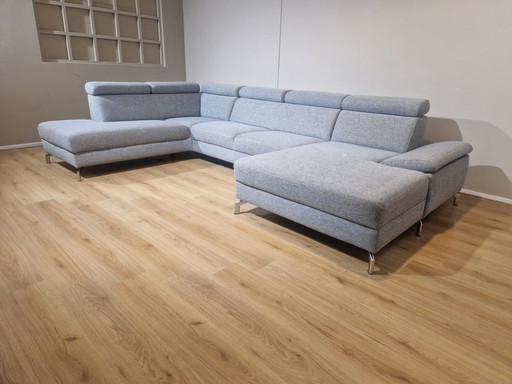 Montel Urban U Ecksofa - Grau - Stoff - Design - Kopfstütze