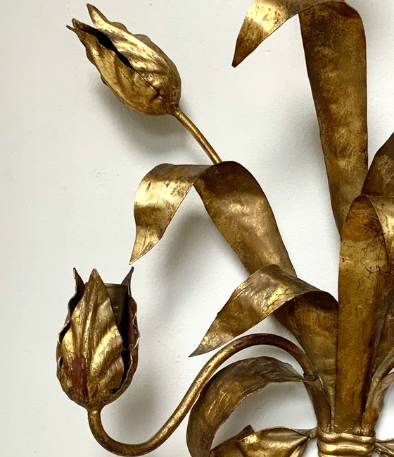 Image 1 of Ein Paar florentiner Wandleuchten in Blumenform