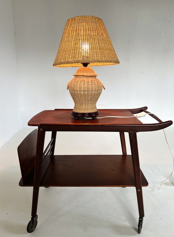 Image 1 of Vintage Rattan Tischlampe '60