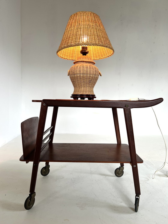 Image 1 of Vintage Rattan Tischlampe '60