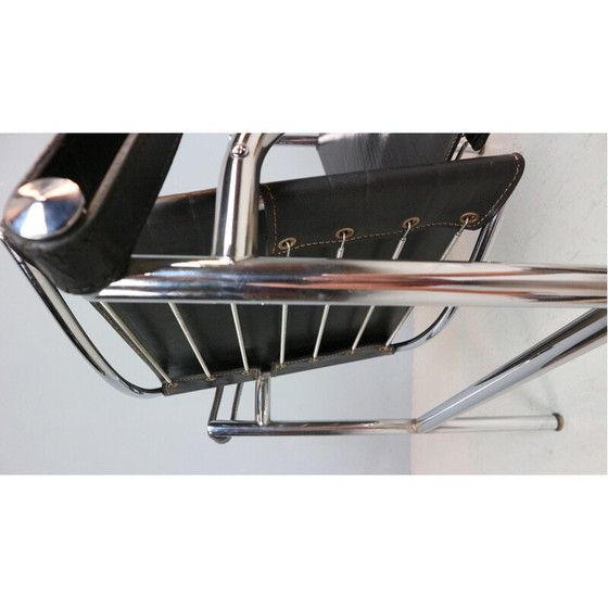 Image 1 of Vintage Modell LC1 Sessel aus Chromstahl und schwarzem Leder für Cassina, Italien 1970
