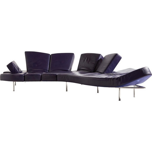 Vintage 3-Sitzer Sofa "Flap" aus Metall und Leder von Francesco Binfaré für Edra, 2000